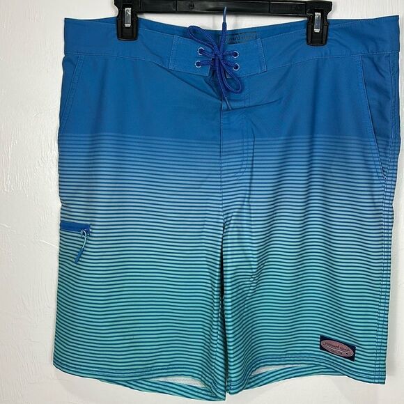 Vineyard Vines Performance Striped Board Shorts With Pockets Size 36 - Picture 2 of 10